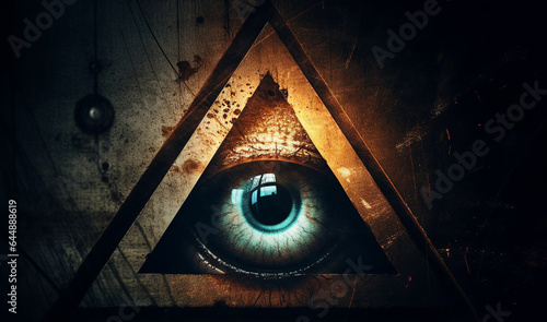 Eye within a triangle, evoking symbolism and mystique