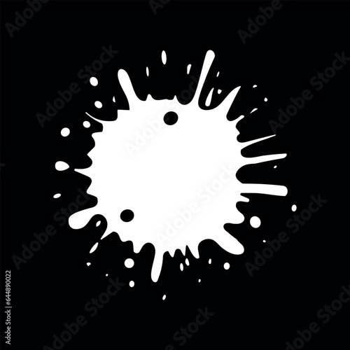 White abstract paint splash on black background vector illustration