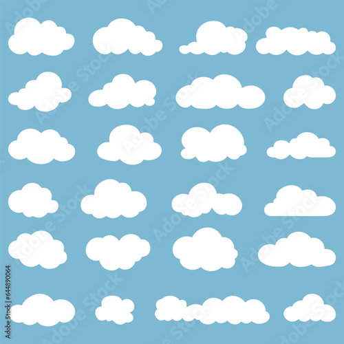 Vector simple cartoon collection of clouds