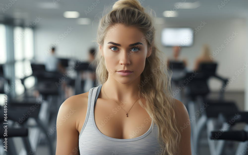 Fototapeta premium woman wearing workout clothes in the gym