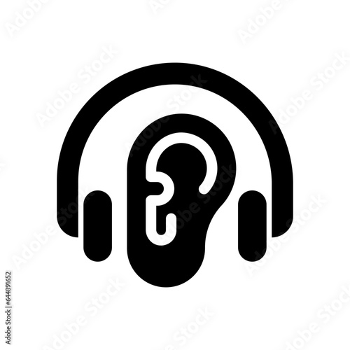 listening solid icon illustration vector graphic