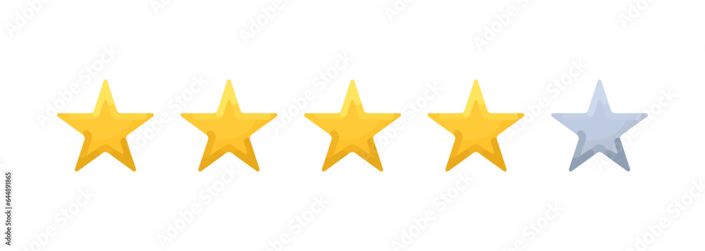 A four-star rating for a website or app. Extensive illustrations of stars A four-star rating for a website or app. Extensive illustrations of stars