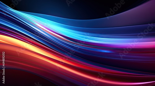 3d render abstract background with colorful neon