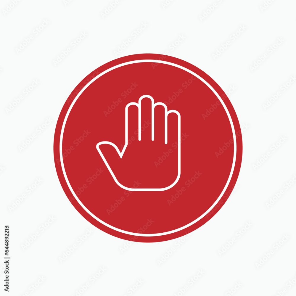 Hand Stop Icon.Prohibition Symbol - Vector Logo Template. Hand Stop Icon.Prohibition Symbol - Vector Logo Template.
