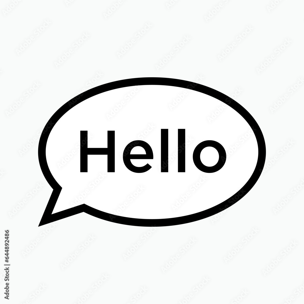 Speech Bubble Hello. Greeting, Communicate Symbol - Vector. Speech Bubble Hello. Greeting, Communicate Symbol - Vector.