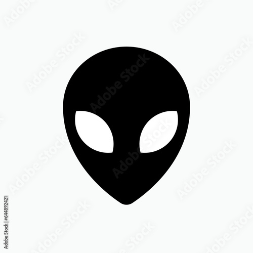 Head Alien Icon. Futuristic Theme. Sci-Fi Movie Genre Symbol. Entertainment Label Sign. Extraterrestial Logo - Vector.