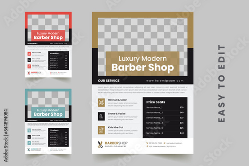 Barber Shop Flyer Template Editable Creative Beauty Salon Hair Cutting and Spa Business Flyer