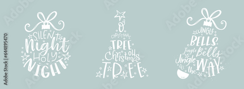 Lovely hand written Christmas design with various sayings and phrases from popular christmas songs like 