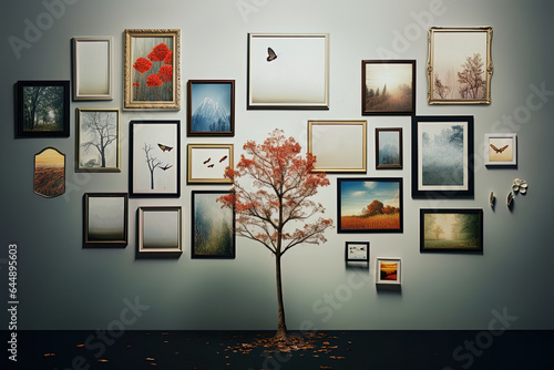 Artistic illustration of framed souvenirs, symbolizing collective beauty on World Photography Day