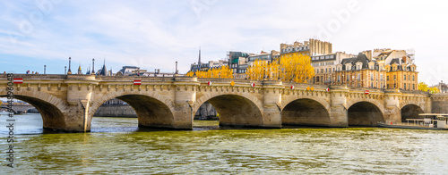 The New Bridge, French: Pont Neuf, the oldest standing bridge across the river Seine in Paris, France