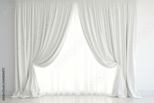 White background  velvet curtains. Generative AI