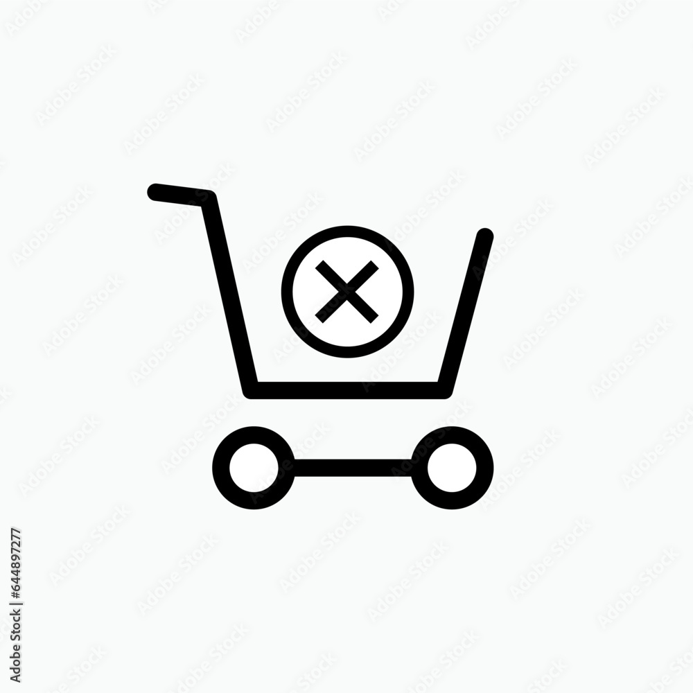 Purchase Cancel Icon. Cancelled Symbol - Vector Logo Template. Purchase Cancel Icon. Cancelled Symbol - Vector Logo Template.