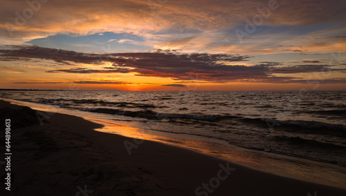 Summer sunset on the beach, Jantar, northern Poland