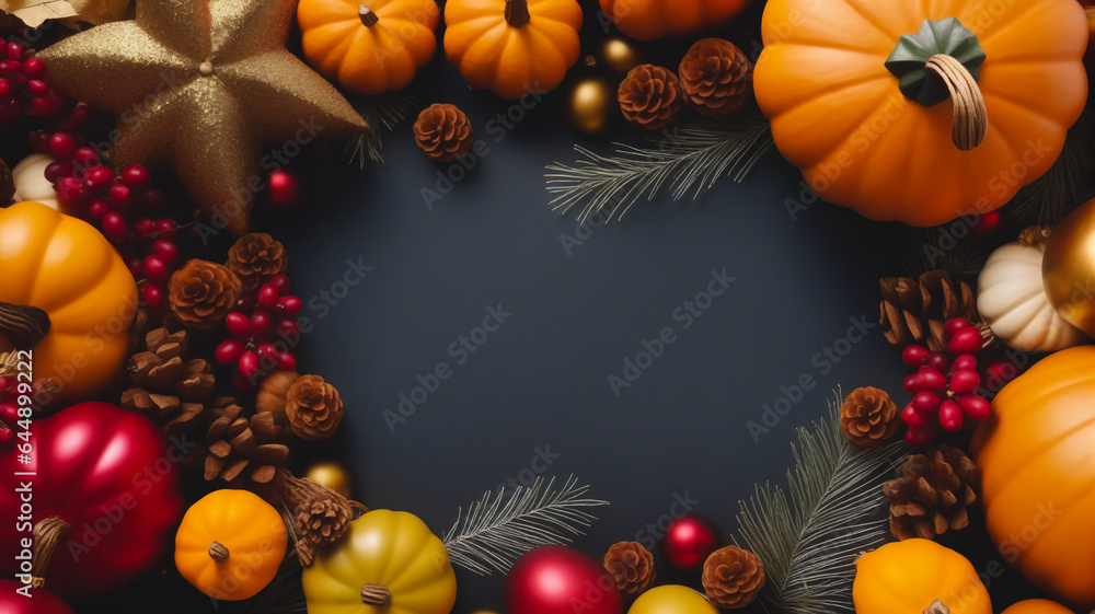 Obraz premium Thankgiving day on wooden background