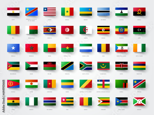 Giant Africa Flag Set With Square Shape African Flags