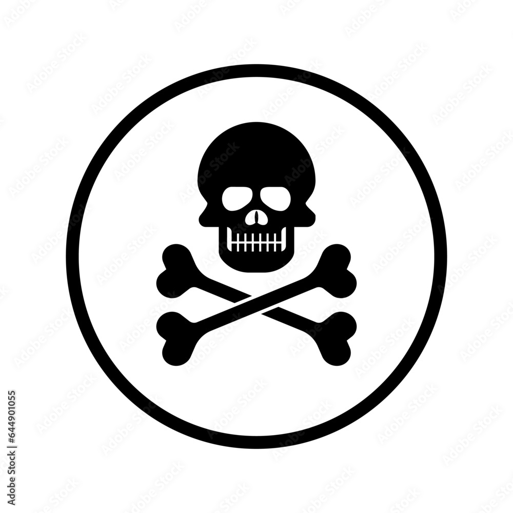Skull Icon. Dangerous, Pirates. Warning, Attention. Deadly, Poisonous Symbol for Design Elements, Websites, Presentation and Application - Vector. Skull Icon. Dangerous, Pirates. Warning, Attention. Deadly, Poisonous Symbol for Design Elements, Websites, Presentation and Application - Vector.