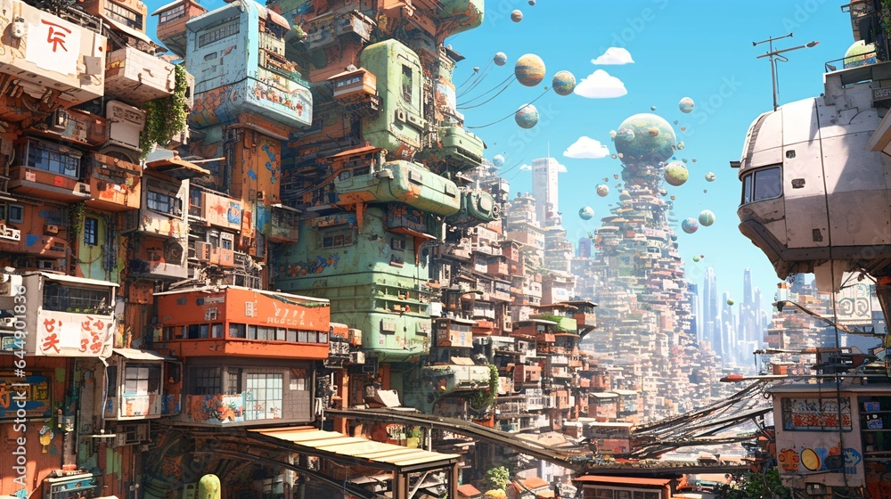 Anime City Street - Urban Landscape for vibrant character.