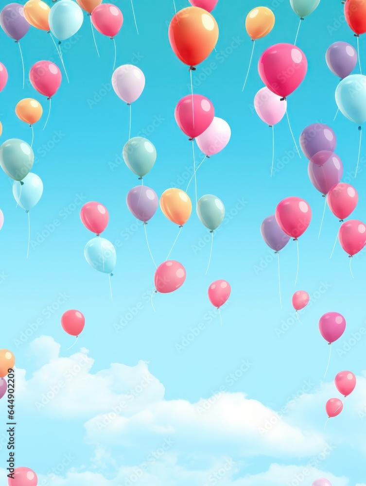 vertical wallpaper. colored balloons.