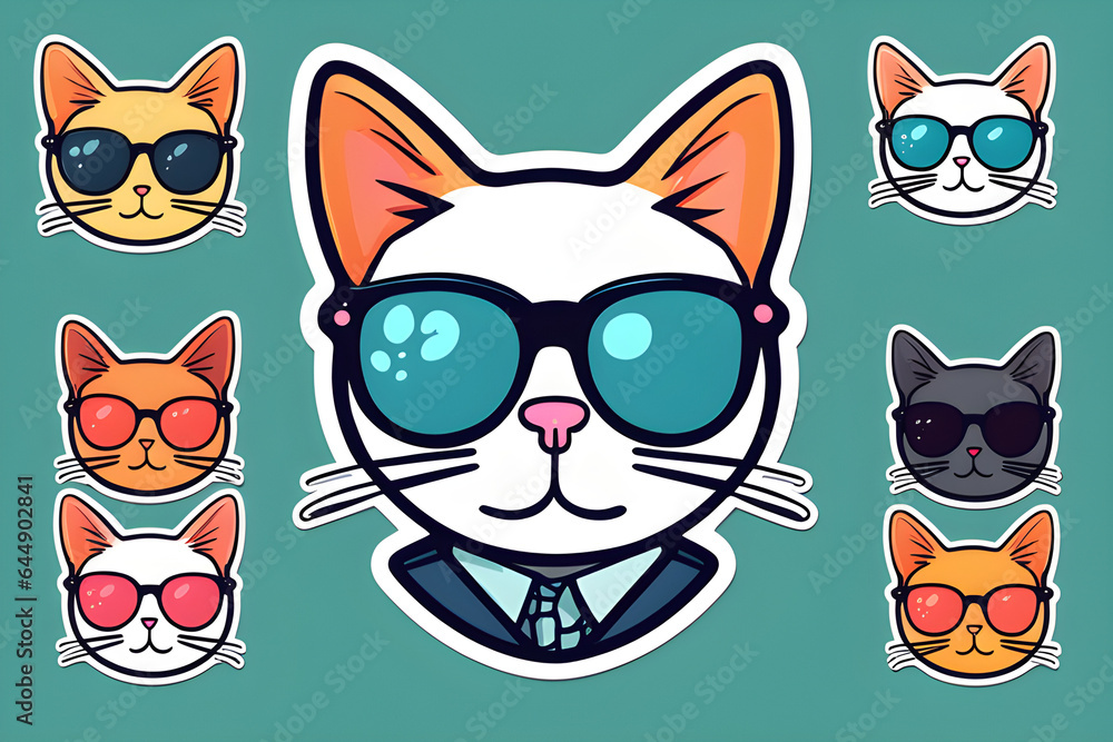 a cat wearing sunglasses. Generative AI