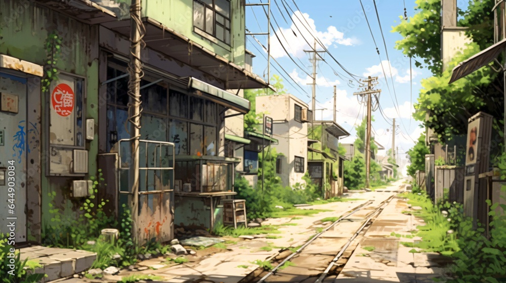 Anime Japanese Cityscape - Vibrant World Background. Anime Japanese Cityscape - Vibrant World Background.