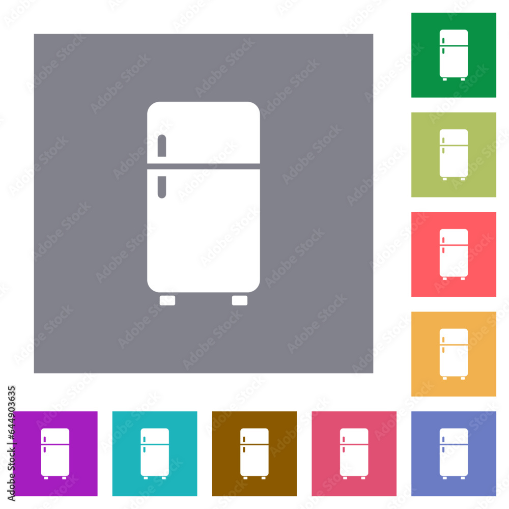 Refrigerator square flat icons Refrigerator square flat icons