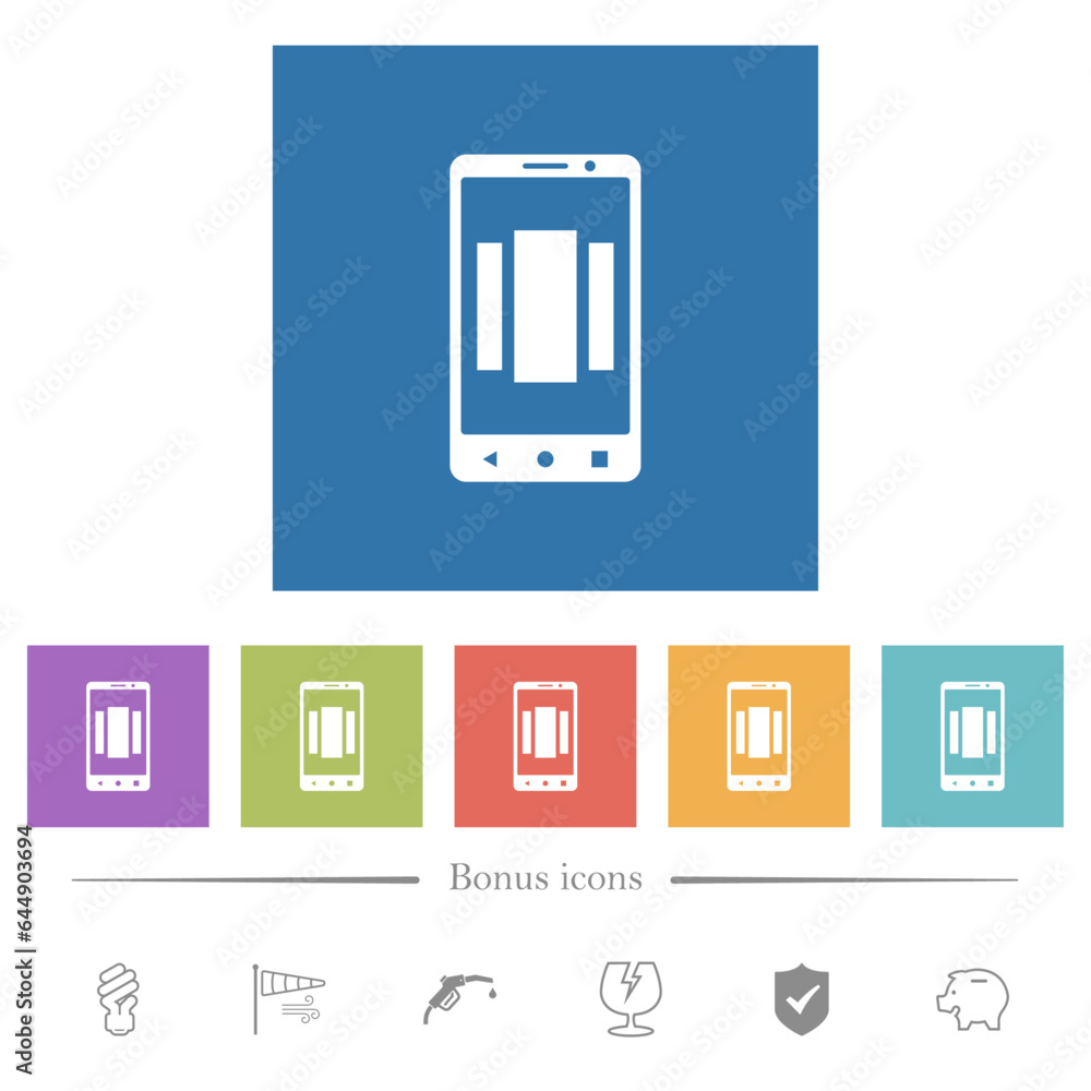 Setting up mobile homescreen flat white icons in square backgrounds Setting up mobile homescreen flat white icons in square backgrounds