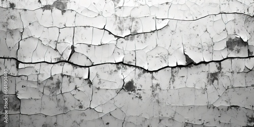 Grunge background black and white. Monochrome texture. Vector pattern of cracks, chips, scuffs. Abstract vintage surface.