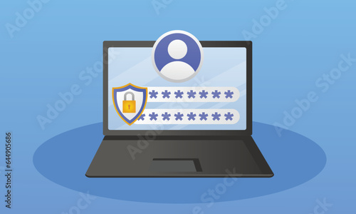 Wallpaper Mural user login form page in the computer.on blue background.Vector Design Illustration. Torontodigital.ca