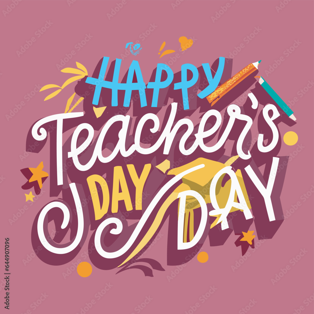 Obraz premium Happy Teachers Day Creative Teachers Day design for banner poster vector art