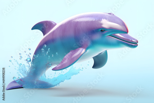 cute dolphin in 3d style Made with Generative AI