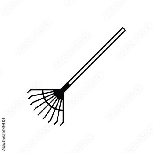 Agriculture digging hand rake for leaves icon isolated on white background. Tool for horticulture, agriculture, farming. Ground cultivator. Vector Illustration.