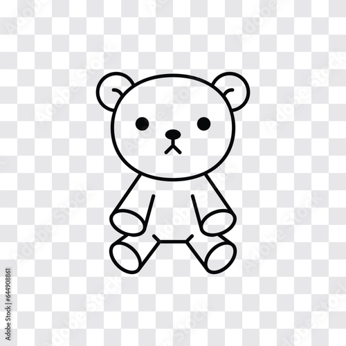 Cute teddy bear toy line icon. Cute stuffed toy symbol. Vector illustration.