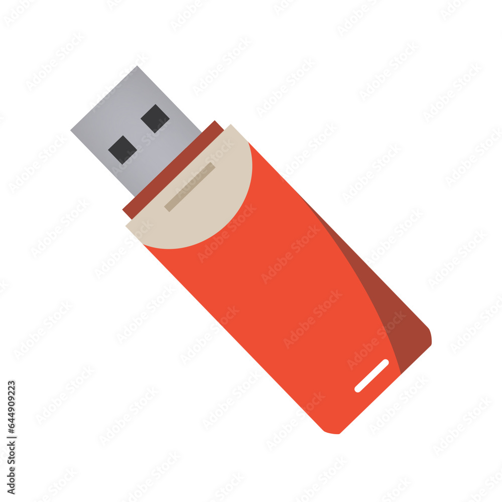 USB Flash Drive Illustration Isolated on White USB Flash Drive Illustration Isolated on White