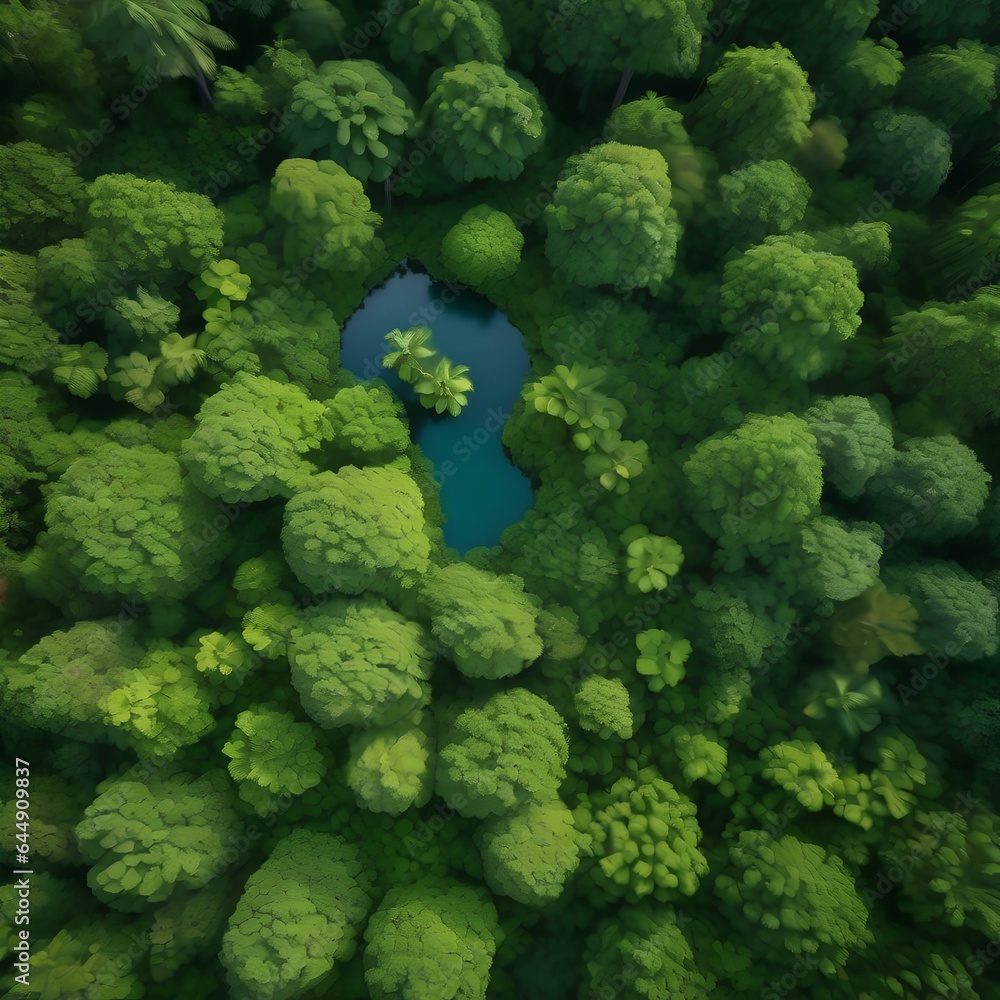 A birds-eye view of a densely packed tropical rainforest canopy1