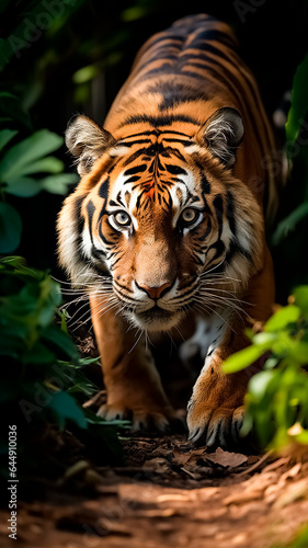 Close up of Sumatran Tiger in the nature.