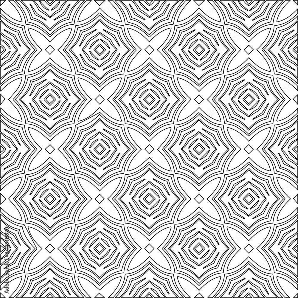 Vector pattern with symmetrical elements . Modern stylish abstract texture. Repeating geometric tiles from striped elements.Black and white pattern. Vector pattern with symmetrical elements . Modern stylish abstract texture. Repeating geometric tiles from striped elements.Black and white pattern.
