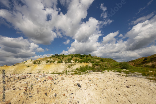 Landscape with water in a chalk quarry