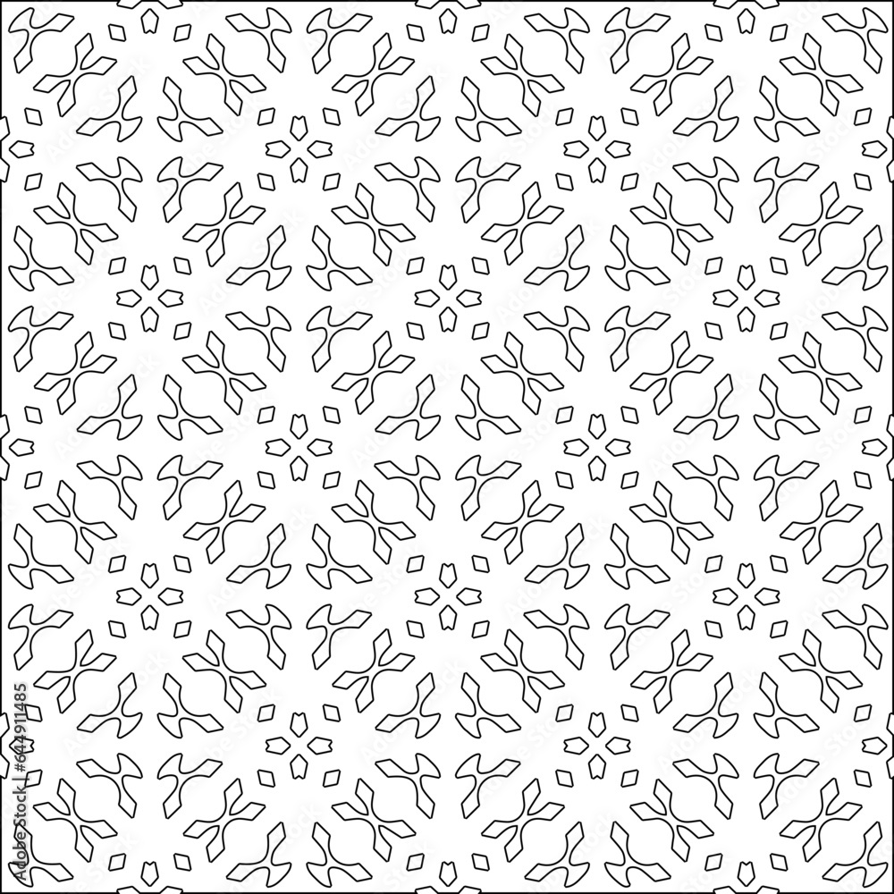 Vector pattern with symmetrical elements . Modern stylish abstract texture. Repeating geometric tiles from striped elements.Black and white pattern. Vector pattern with symmetrical elements . Modern stylish abstract texture. Repeating geometric tiles from striped elements.Black and white pattern.