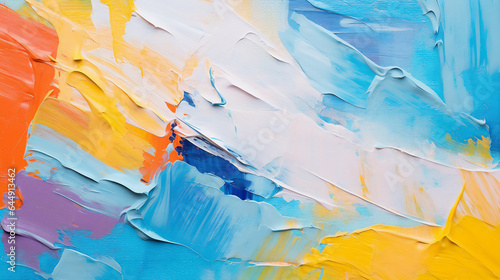 Wallpaper Mural Abstract rough Colourful Art Painting texture, with oil brushstroke, pallet knife paint on canvas. Ai generative. Torontodigital.ca