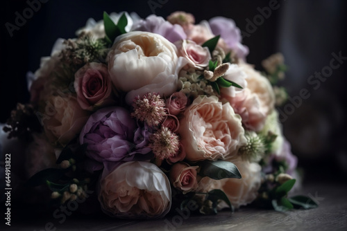 Bouquet of flowers with a delicate pastel tone for brides and ceremonies