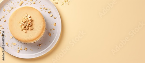 peanut cake against a isolated pastel background Copy space