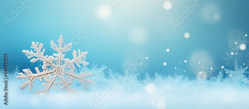 Black isolated pastel background Copy space with blue snowflake