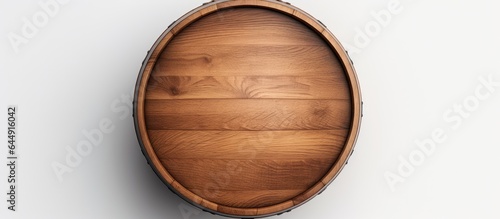 Canvas-taulu An aged whiskey barrel outdoors detached from surroundings isolated pastel backg