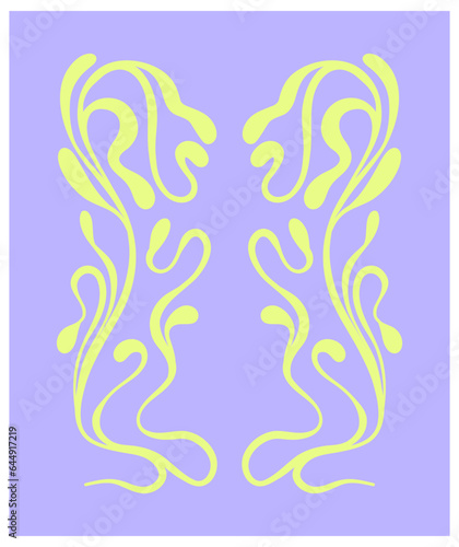 Abstract floral vector illustration. Flower market poster concept template perfect for postcards, wall art, banner etc. Retro 70s, 80s, 90s botanical design.