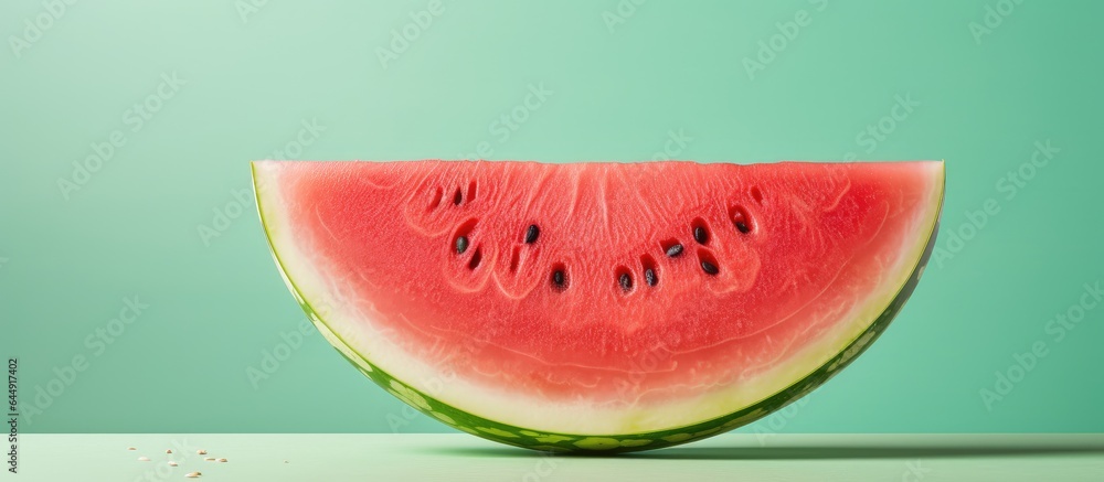 Single watermelon on a isolated pastel background Copy space Single watermelon on a isolated pastel background Copy space