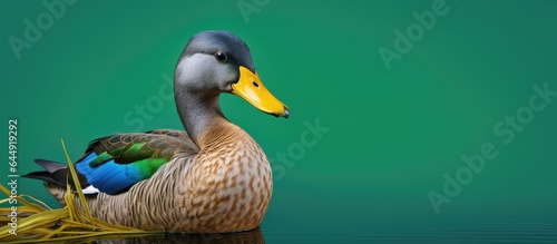 Quackquack isolated pastel background Copy space photo