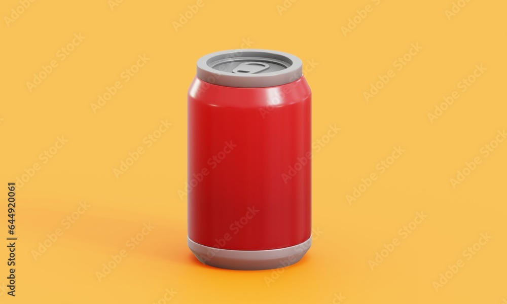 3D Render Soda Drink Illustration With Yellow Background 3D Render Soda Drink Illustration With Yellow Background
