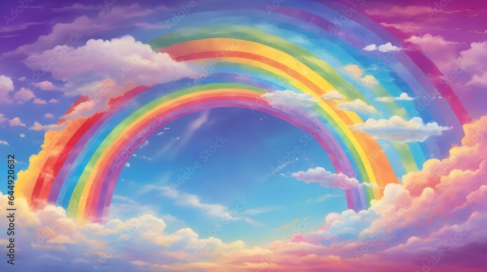 Vibrant Rainbow Sky Background Colorful Sky with Rainbow Dreamy Rainbow Landscape Celestial Rainbow Horizon AI Generative Vibrant Rainbow Sky Background Colorful Sky with Rainbow Dreamy Rainbow Landscape Celestial Rainbow Horizon AI Generative
