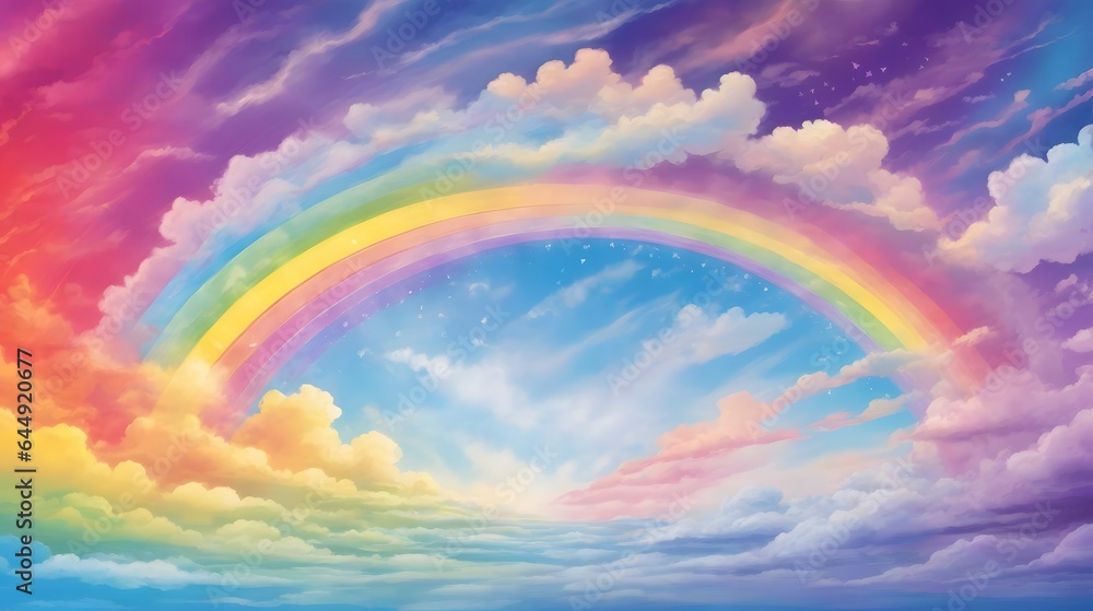 Vibrant Rainbow Sky Background Colorful Sky with Rainbow Dreamy Rainbow Landscape Celestial Rainbow Horizon AI Generative Vibrant Rainbow Sky Background Colorful Sky with Rainbow Dreamy Rainbow Landscape Celestial Rainbow Horizon AI Generative