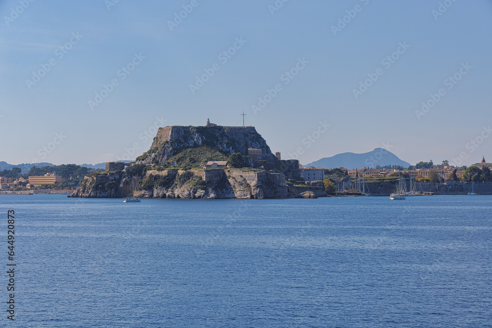Panoramic View of Corfu with Old Town and Venetian Fortresses